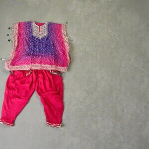 Pure Chinon Silk Kaftan with Dhoti Pants Set